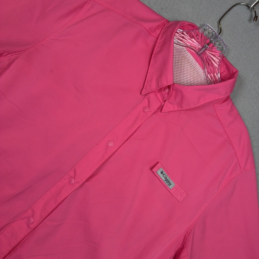 Columbia PFG Omni-Shade Shirt Women Small Pink Short Sleeve Fishing Top